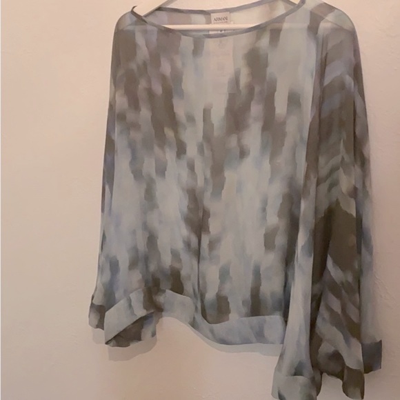 Armani silk open blouse multi coloured - Picture 3 of 4